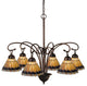 Meyda lighting 12271 31"W Tiffany Jeweled Peacock 6 LT Chandelier