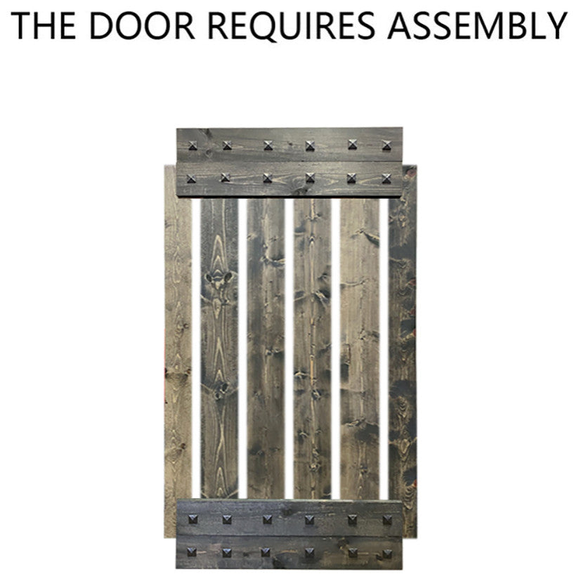 TMS 1 Panel Barn Door With Clavos, Espresso, 42"x84"