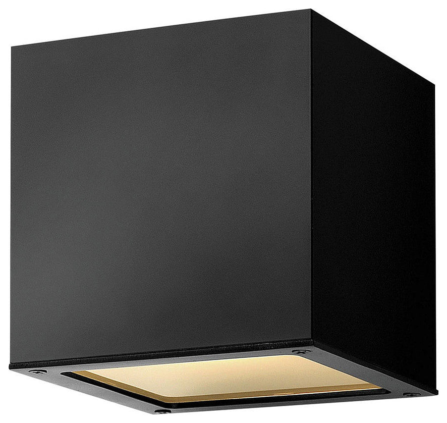Hinkley Kube Extra Small Down Light Wall Mount Lantern, Satin Black