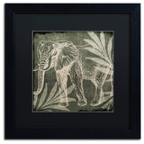Color Bakery 'Elephant 1' Art, Black Frame, Black Matte, 16"x16"