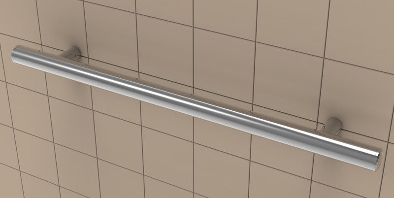 TileWare Victoria Series Straight Grab Bar Traditional, Polished Chrome, 18"