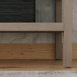 Shoji Bath Vanity, Chestnut Oak, 60", Double Sink, Freestanding