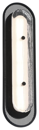 Tramore, Wall Sconce, 22", Matte Black, Silver Glass
