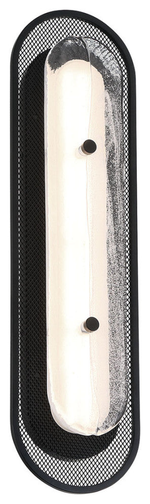 Tramore, Wall Sconce, 22", Matte Black, Silver Glass