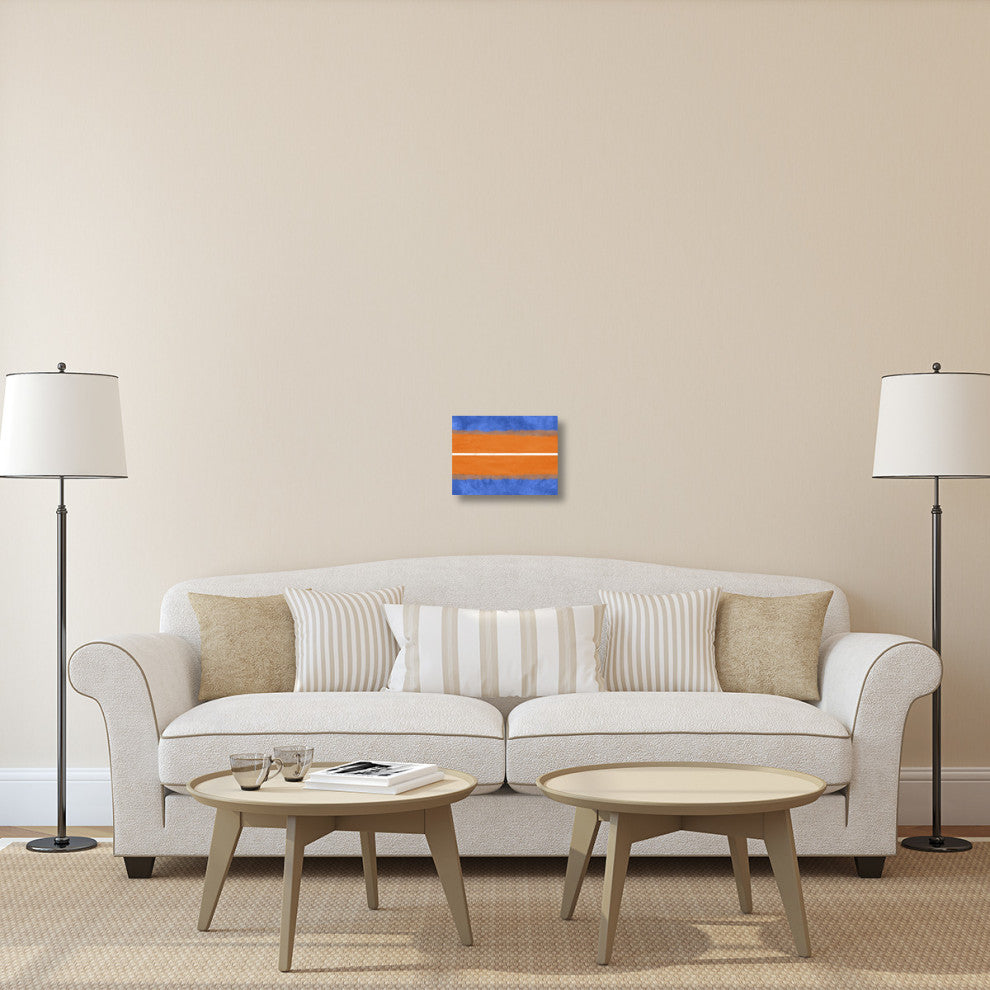 "Blue And Orange Abstract Theme 4" Fine Art Print