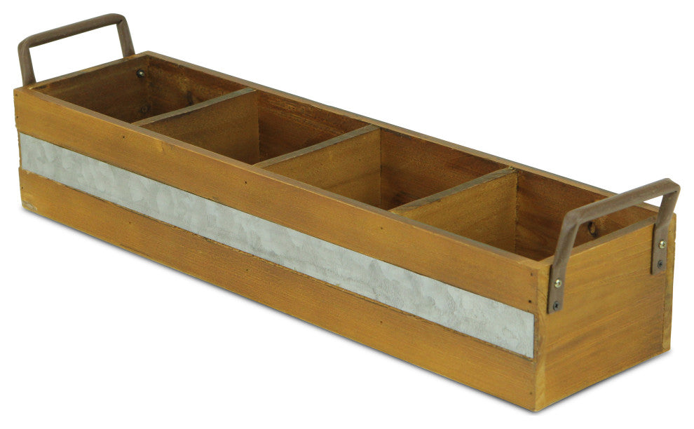 3-Slot Barry Wooden Storage Caddy, 4-Slot