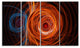 Brown Abstract Fractal Circles, Abstract Canvas Art Print, 48"x28", 4 Panels