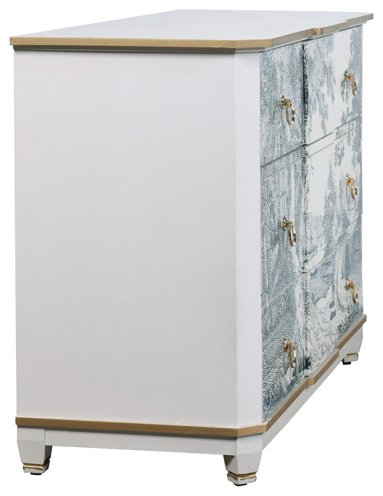 Dann Foley 3-Drawer Lifestyle Chest White and Gold Finish