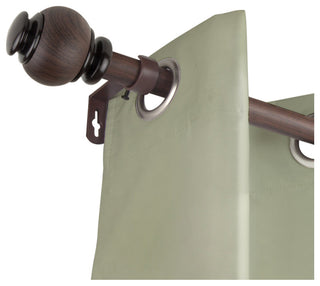 Alysia 1" Diameter Curtain Rod, Dark Walnut, 28-48"