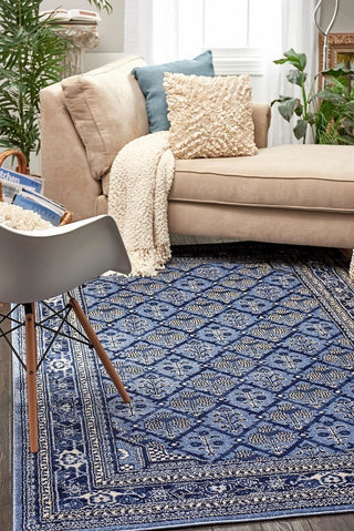 Unique Loom Blue La Jolla Trellis 4'x6' Area Rug