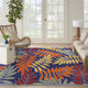 Nourison Aloha 9' x 12' Navy Multicolor Outdoor Area Rug