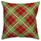 Christmas Plaid 18"x18" Throw Pillow Cover