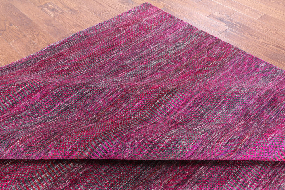 8' 11" X 12' 2" Super Savannah Gabbeh Hand-Knotted Wool and Silk Rug Q6099
