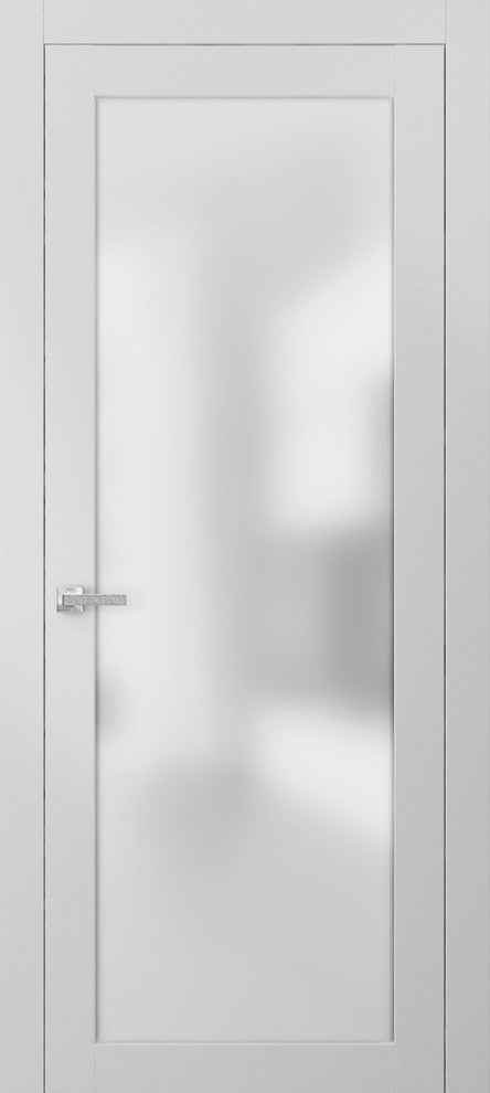 Planum 2102 Interior Door Slab 32x96 White Silk Barn Sliding Pocket