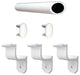 Aluminum 8' Exterior ADA Handrail Kit Includes 3 Wall Brackets, White