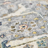 Nuit Arabe Kriotra Area Rug, Deep Silver, 10' x 14', Bordered