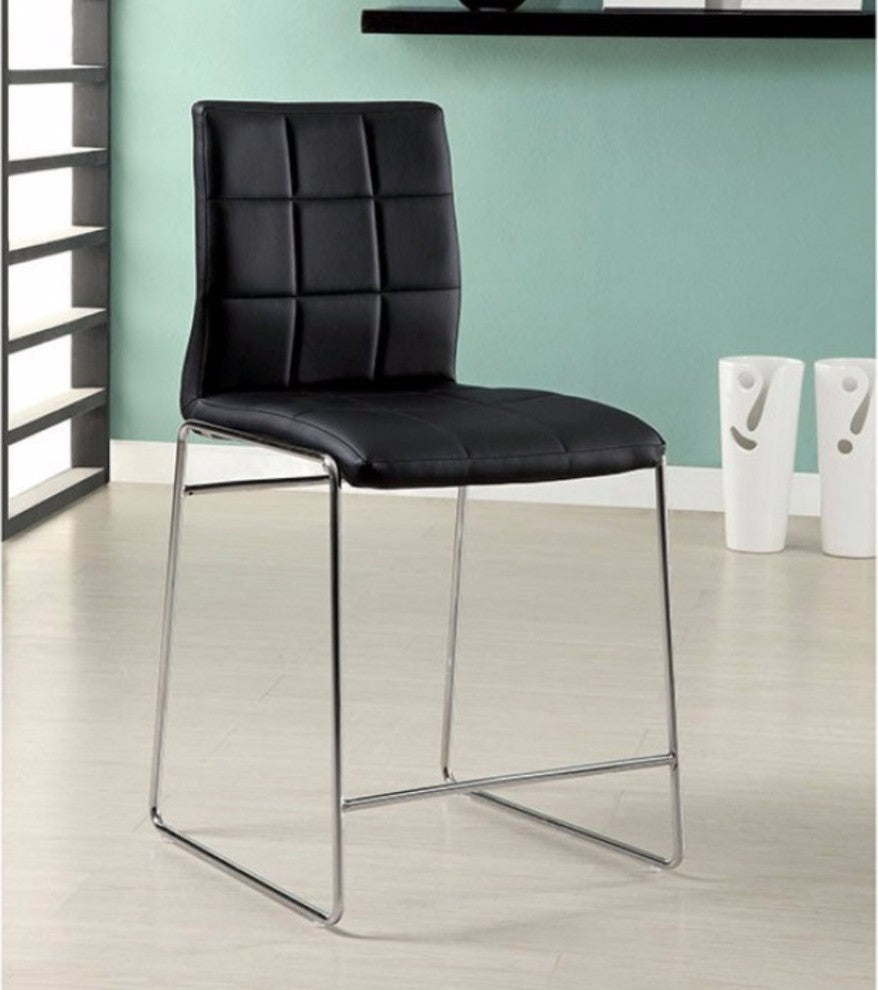 Benzara Kona II Contemporary Counter Height Chairs, Set of 2, Black