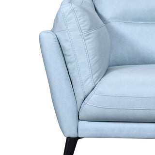 Franz Mint Leather Sofa, Sky Blue