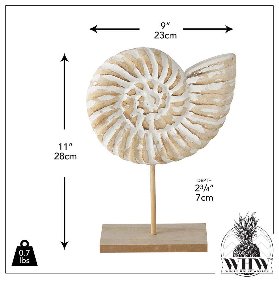 Abstract Nautilus Table Sculpture, 11 Inches