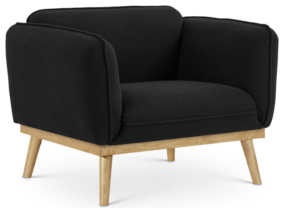 Nolita Boucle Fabric Upholstered Chair, Black