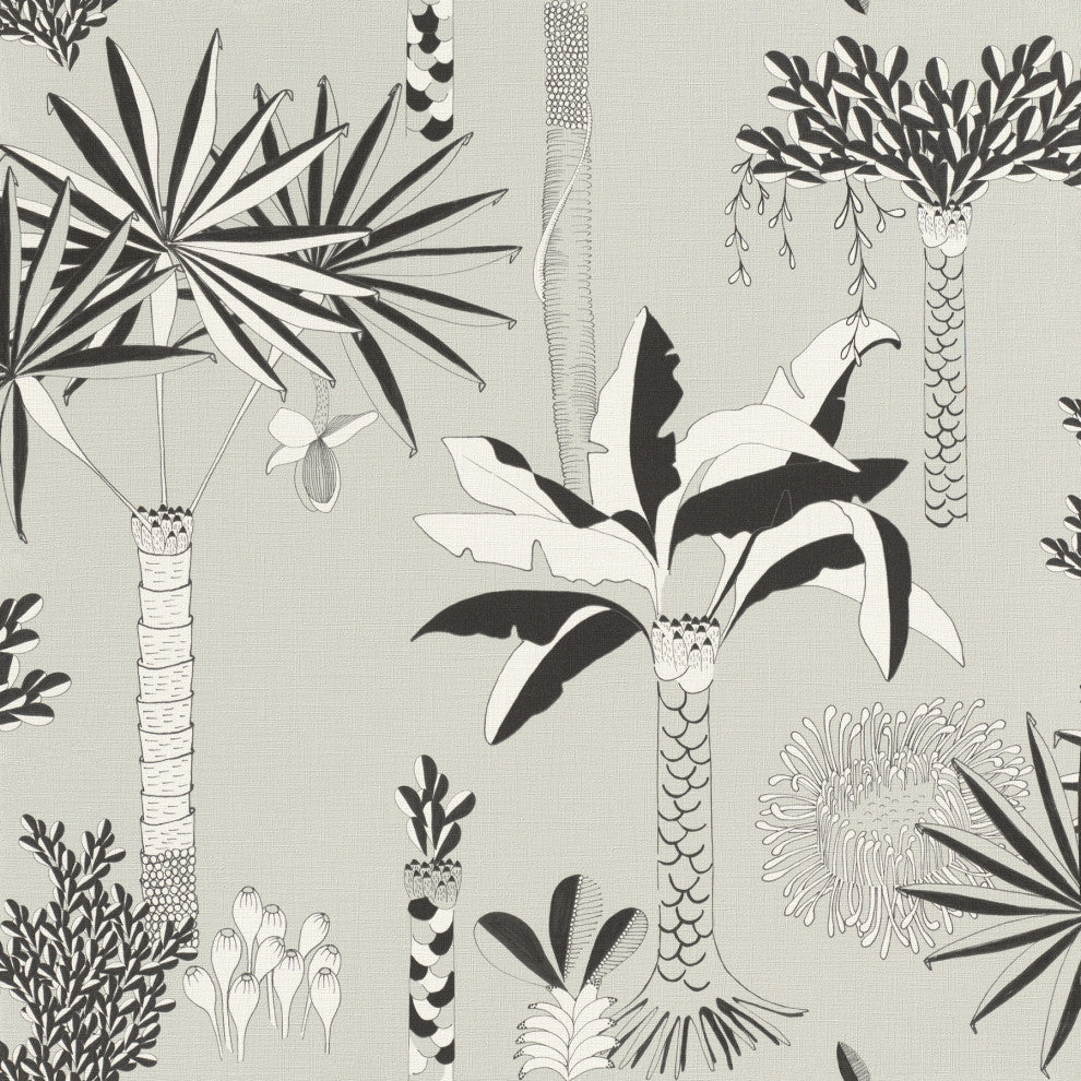 Sanjay Grey Tropical Grove Wallpaper Bolt