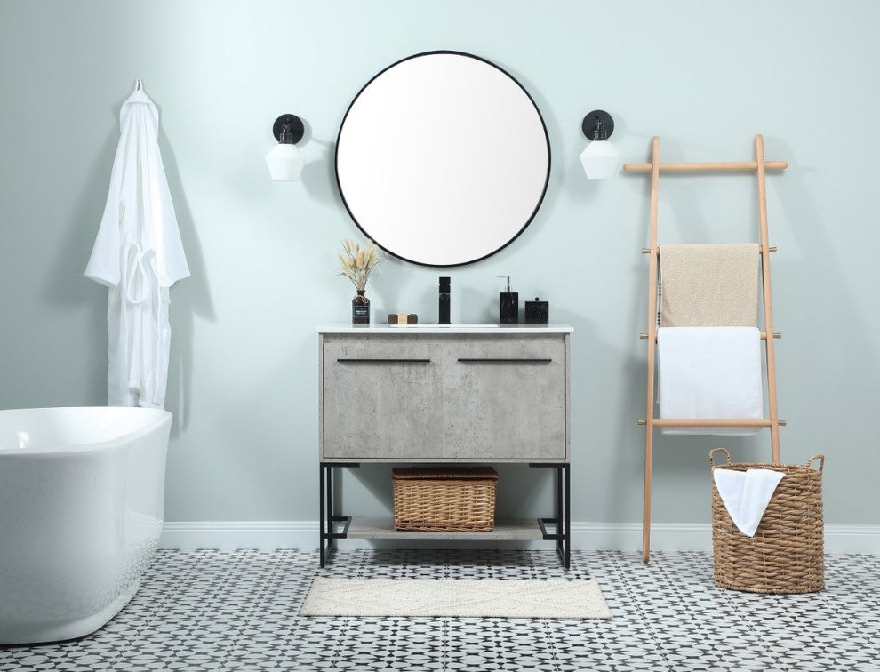 Sue 36" Single Bathroom Vanity, Concrete Gray