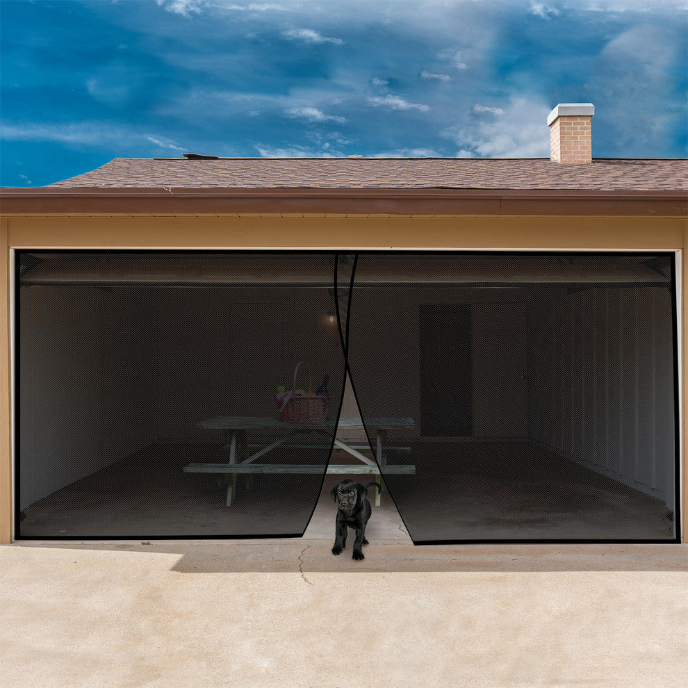 Magnetic Garage Door Screen Two Car Garage- Heavy Duty Weighted by Pure Garden