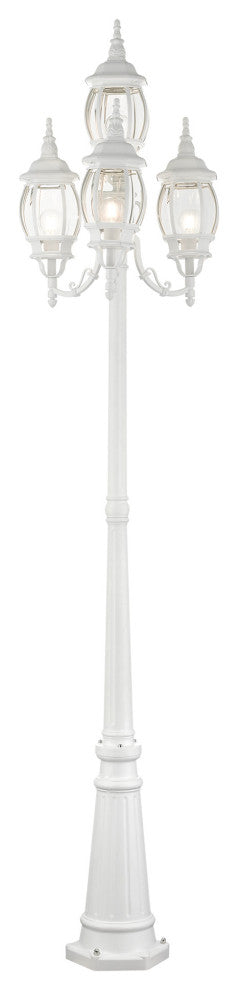 Textured White Traditional, Colonial, French Historical, Outdoor Post Light