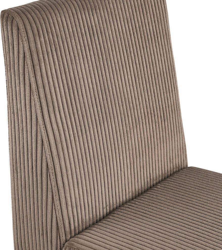 Benson Upholstered Dining Chair, Brown, Microsuede Corduroy