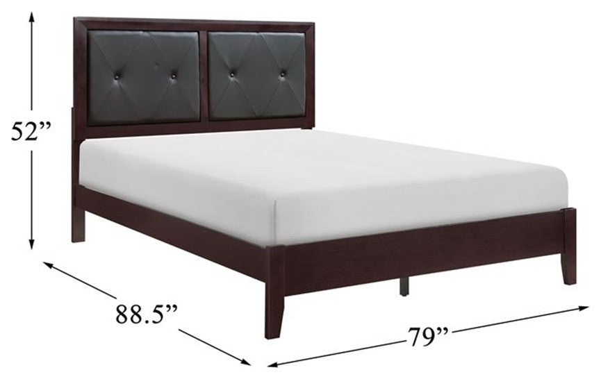 Lexicon Edina Contemporary Wood California King Bed in Espresso/Black