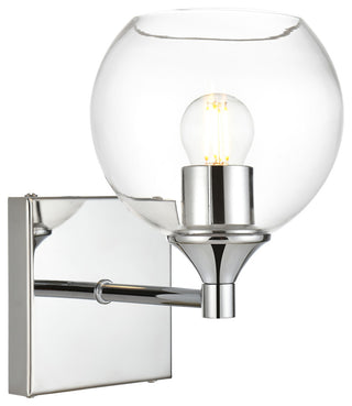 1 Light Chrome And Clear Bath Sconce