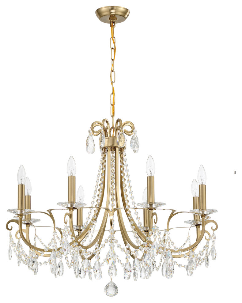 Crystorama 6828-VG-CL-MWP Othello 8-Light Vibrant Gold Chandelier