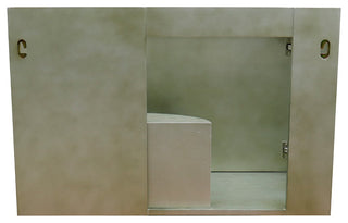 37" Single Wall Mount Vanity, Linen Brown Finish With Black Galaxy Top