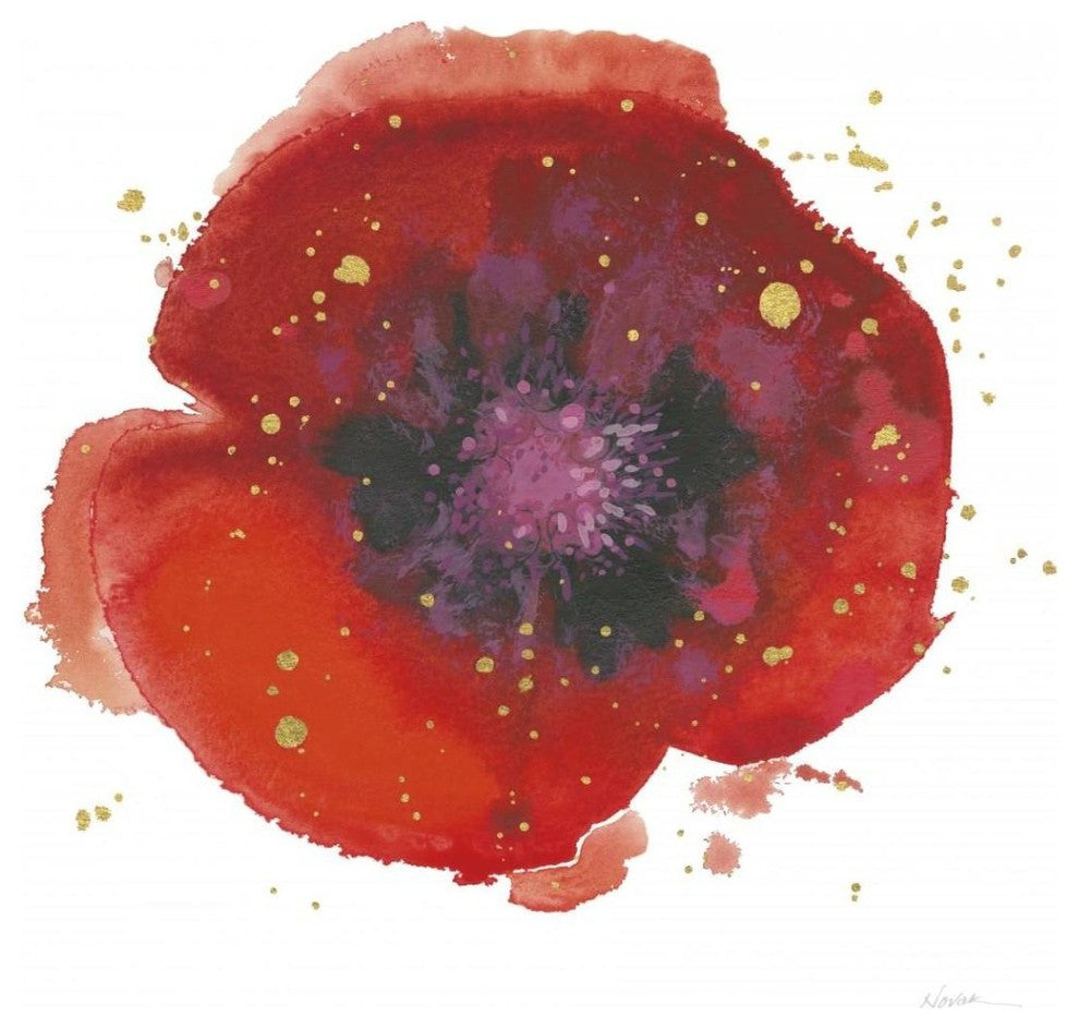 "Splash V with Gold" Digital Paper Print by Shirley Novak, 42"x42"