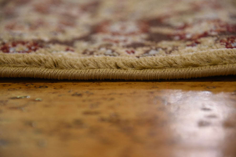 Unique Loom Tan Asheville Voyage 4' 0 x 4' 0 Square Rug