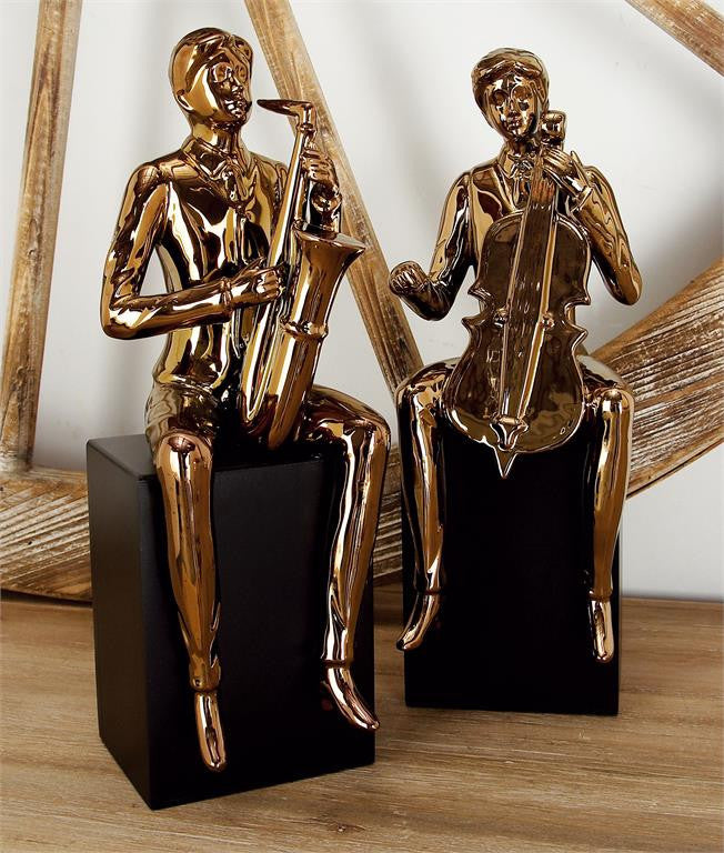 Copper Modern Musician Sculpture Set of 4