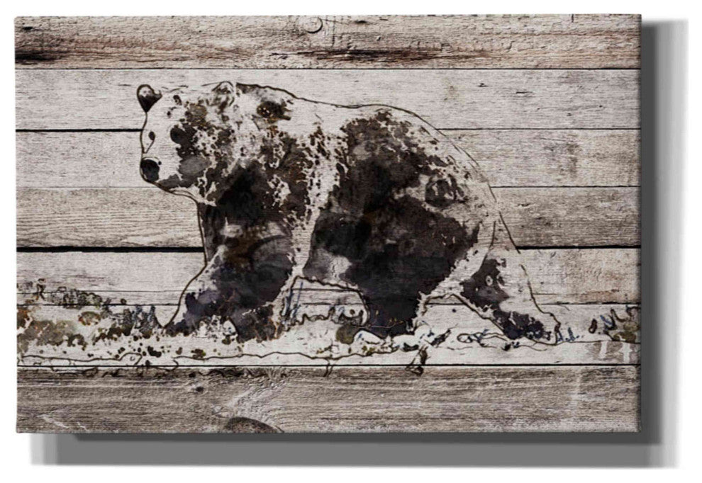 Epic Graffiti 'Black Bear 1' by Irena Orlov, Giclee Canvas Wall Art, 60"x40"