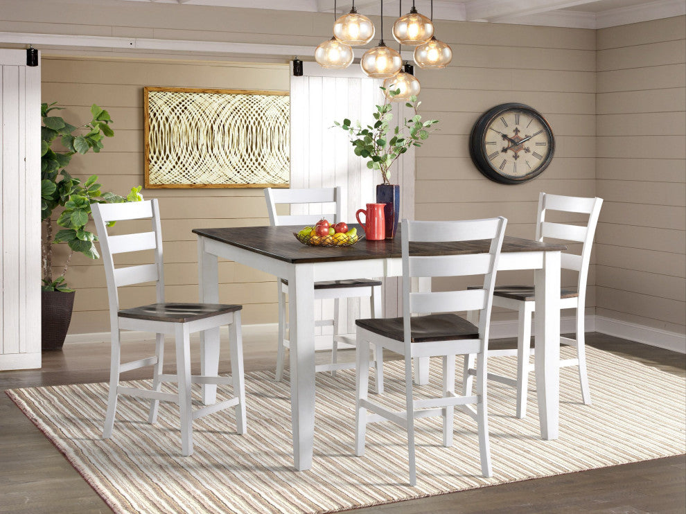 Kona 54" Gathering Table With Butterfly Leaf, Gray and White