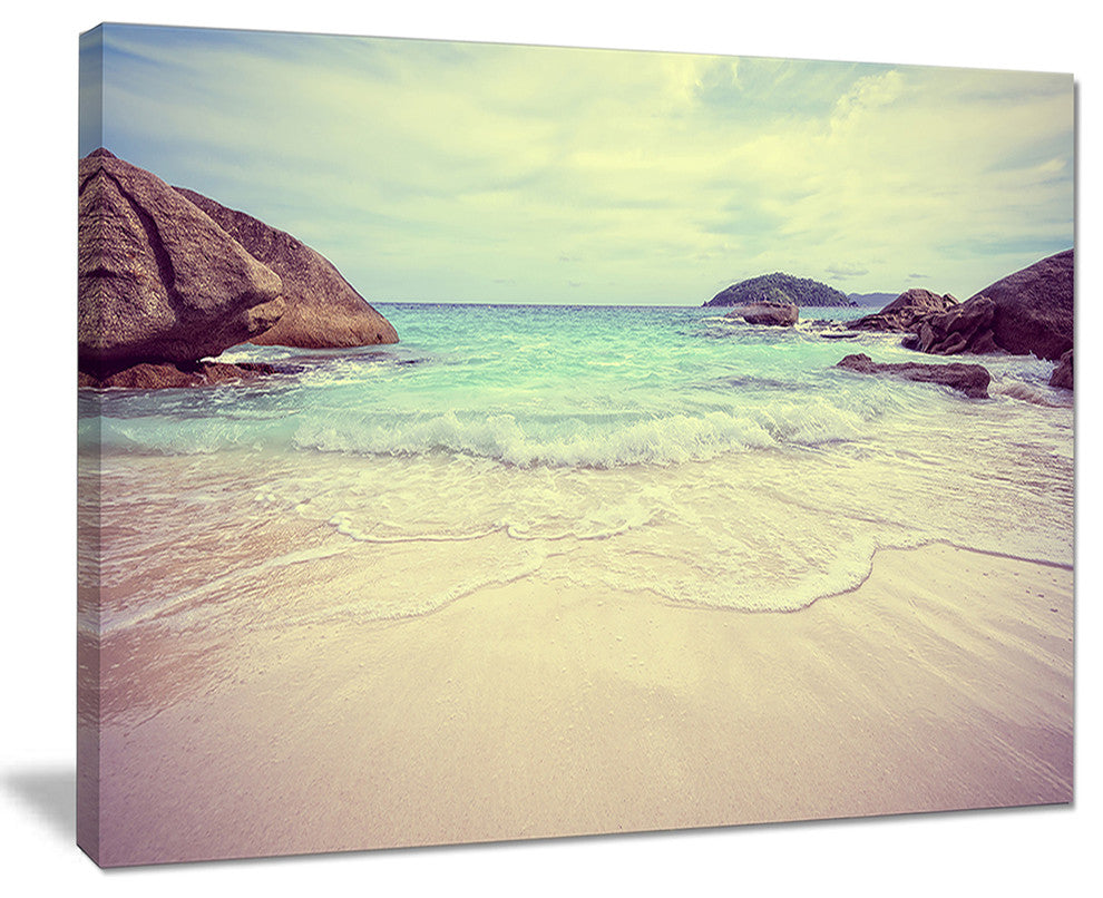 "Vintage Style Seashore Thailand" Seascape Art Canvas, 20"x12"