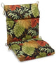 18"x38" Spun Polyester Squared Seat/Back Chair Cushion, Tropique Raven