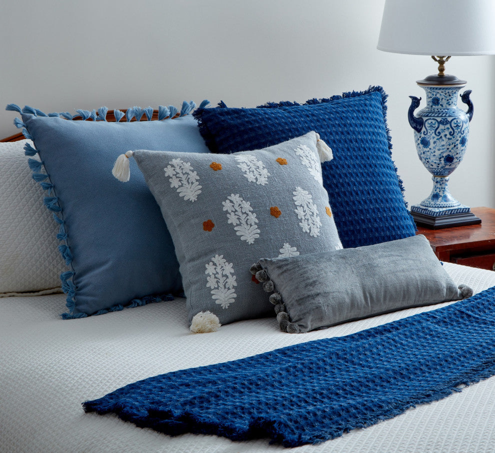 Jodhpur Oblong Pillow, Slate Blue