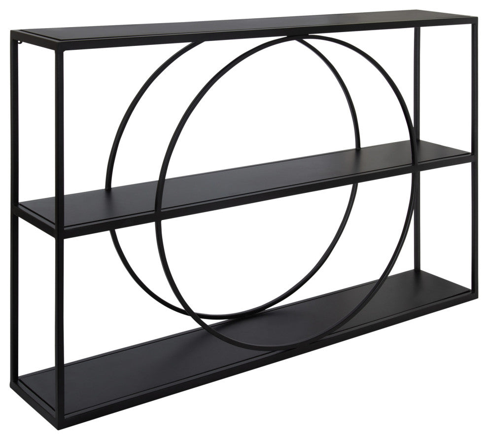 Geometric Pirzada Wall Shelf, Black 36x24