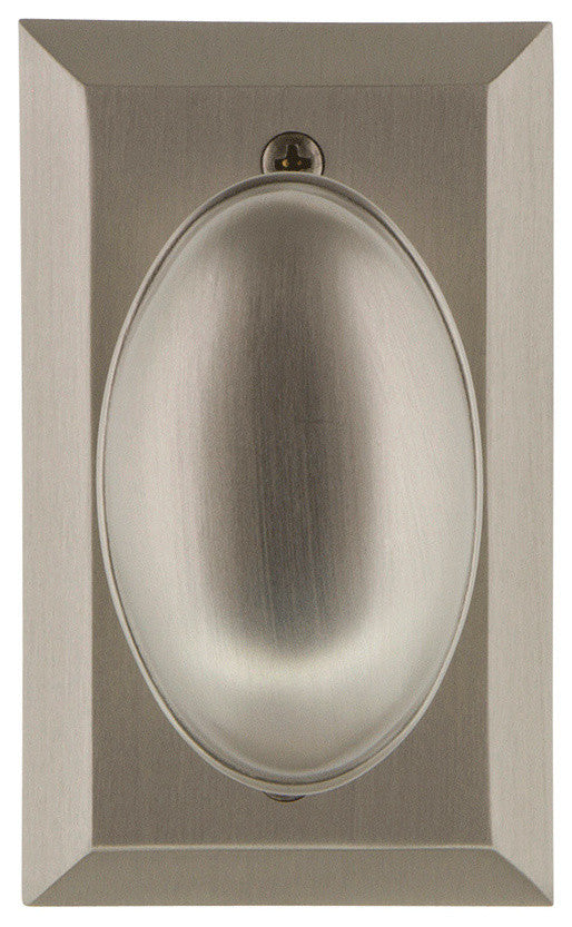 Studio Plate Passage Homestead Door Knob, Satin Nickel