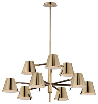 Maxim 25179 Carlo 34"W LED Abstract Chandelier - Dark Bronze / Heritage Brass
