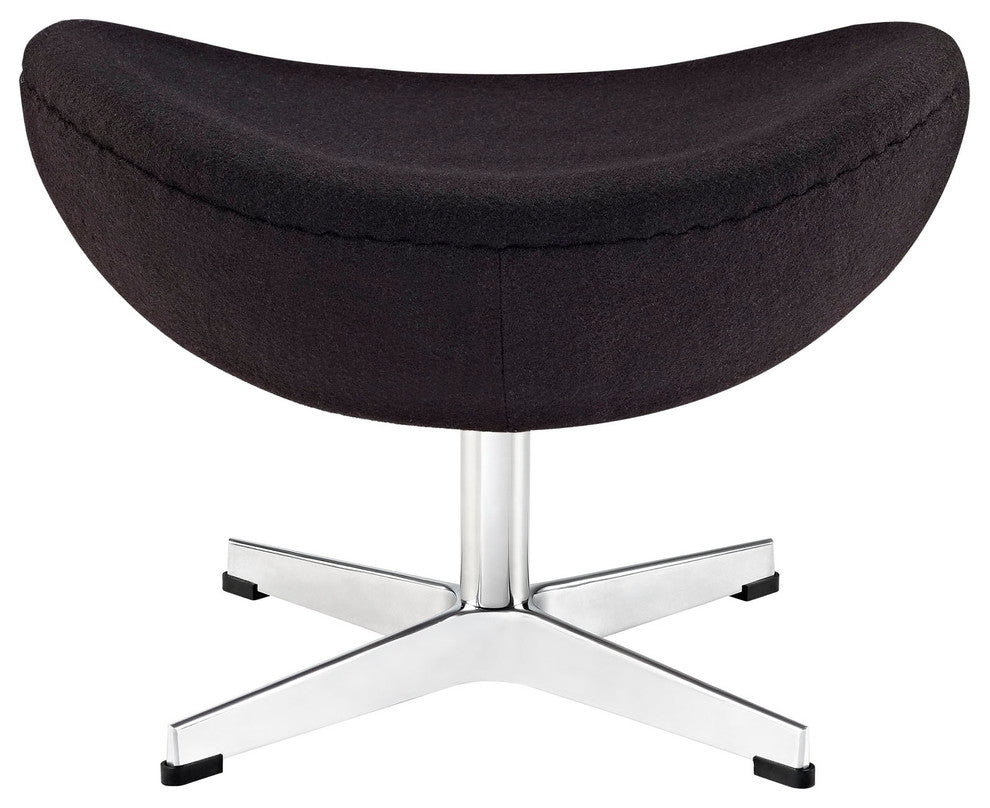 Modern Contemporary Living Room Wool Ottoman Black