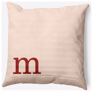 18" x 18" Modern Monogram Indoor/Outdoor Polyester Throw Pillow, Maple Red