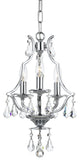 Crystorama 5933-CH-CL-MWP Cedar 3-Light Polished Chrome Mini Chandelier