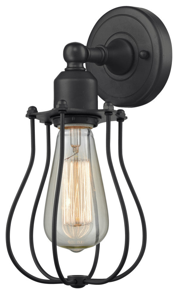Muselet 1 Light Sconce, Matte Black, LED