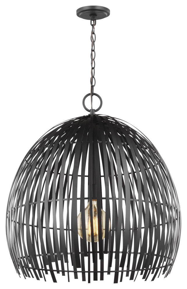 Hanalei Large One Light Pendant, Midnight Black
