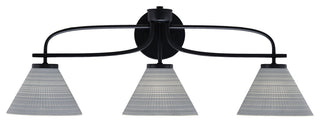 Cavella 3 Light Bath Bar, Matte Black Finish, 7" Gray Matrix Glass